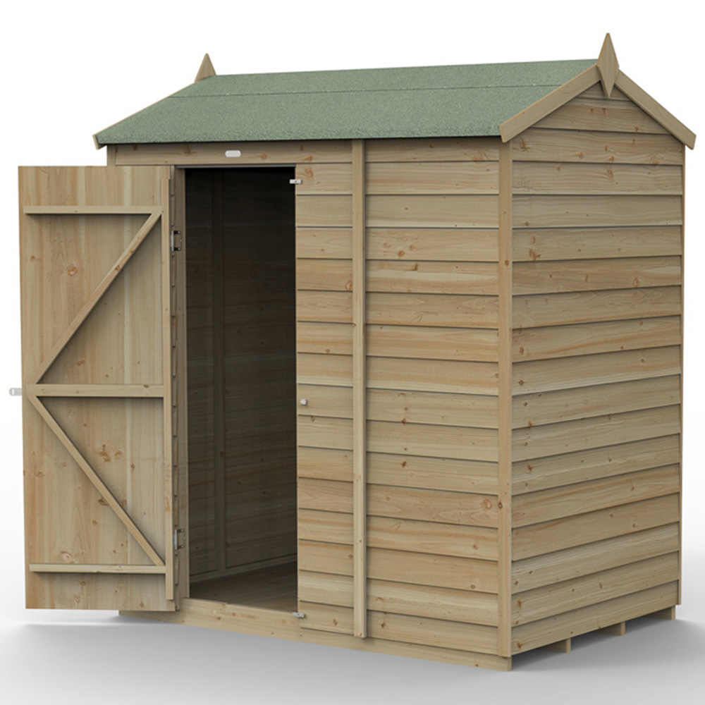 Forest Garden 4LIFE 6 x 4ft Single Door Reverse Apex Shed Image 3