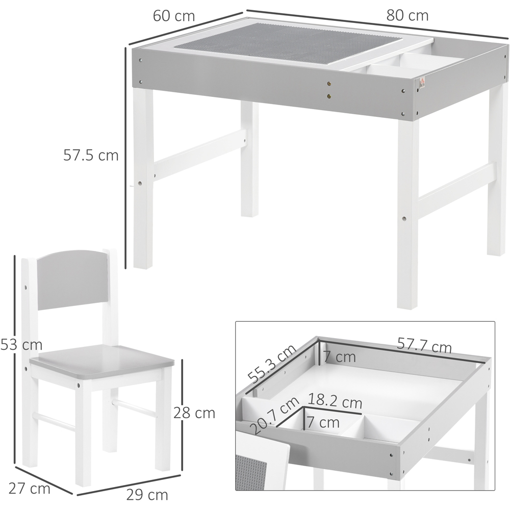 Playful Haven 2 Piece Grey Kids Table and Chair Set Image 7