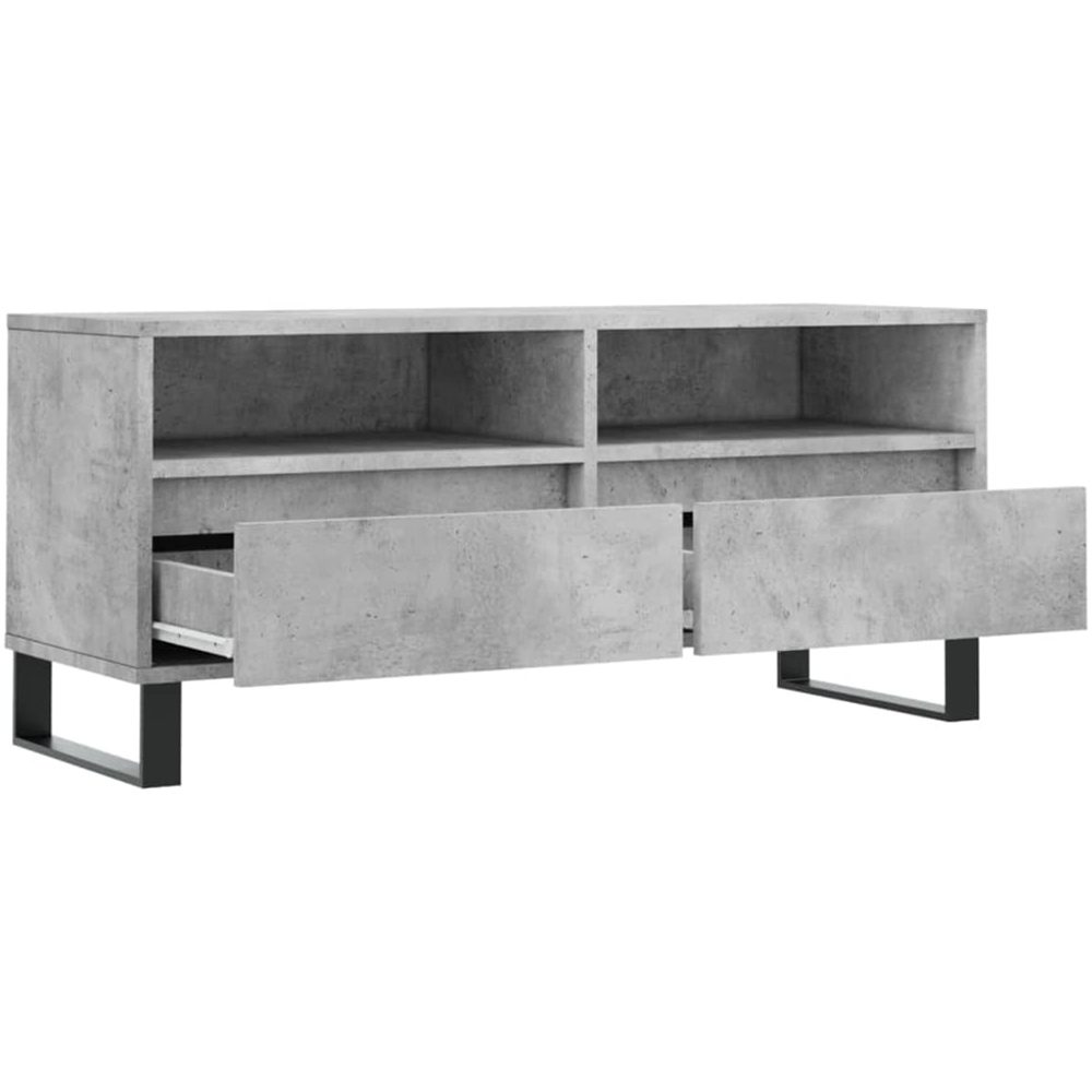 vidaXL 2 Drawer 2 Shelf Concrete Grey TV Cabinet Image 4
