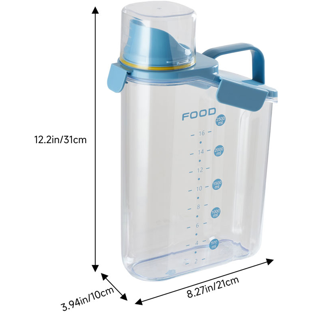 Living and Home Blue and Clear Airtight Food Storage Container 2.8L Image 7