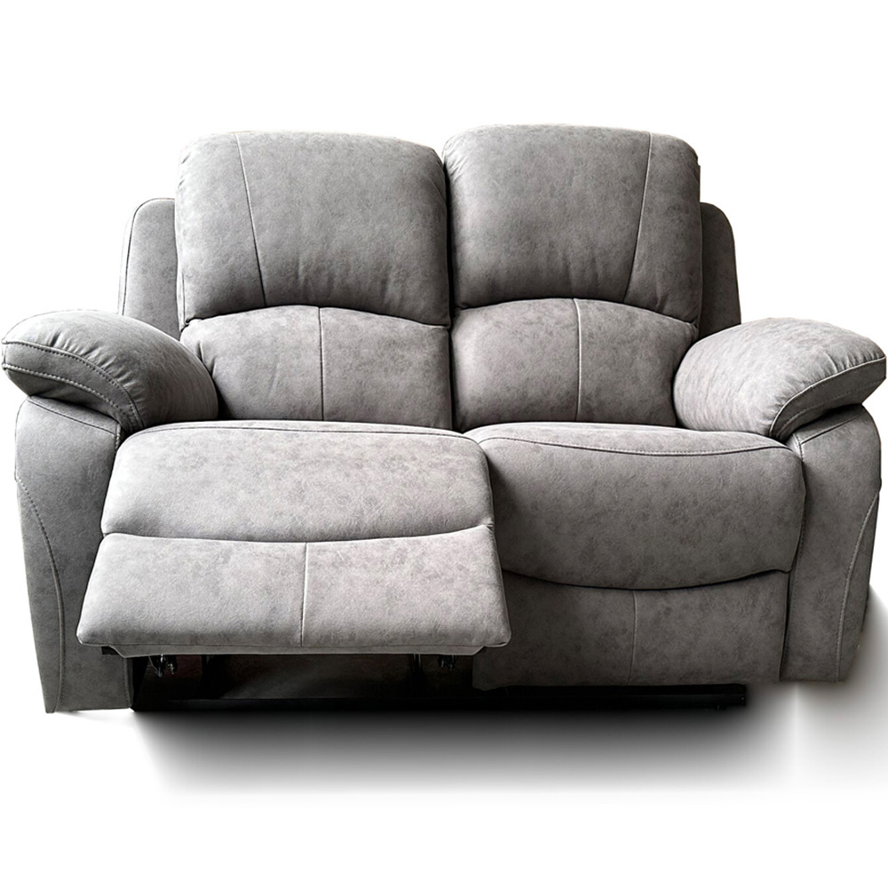 Milano 2 Seater Charcoal Fabric Manual Recliner Sofa Image 8