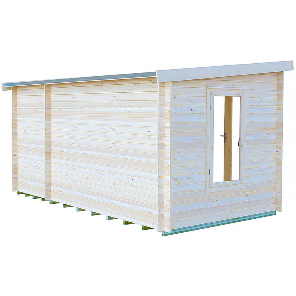 Shire Elm 8 x 14ft Contemporary Style Dual-Purpose Pent Log Cabin with Integral Storage Image 4