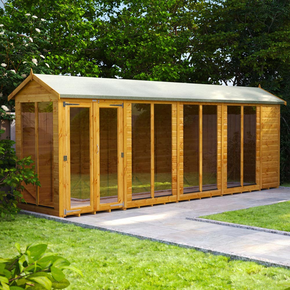 Power Sheds 18 x 4ft Double Door Apex Traditional Summerhouse Image 2