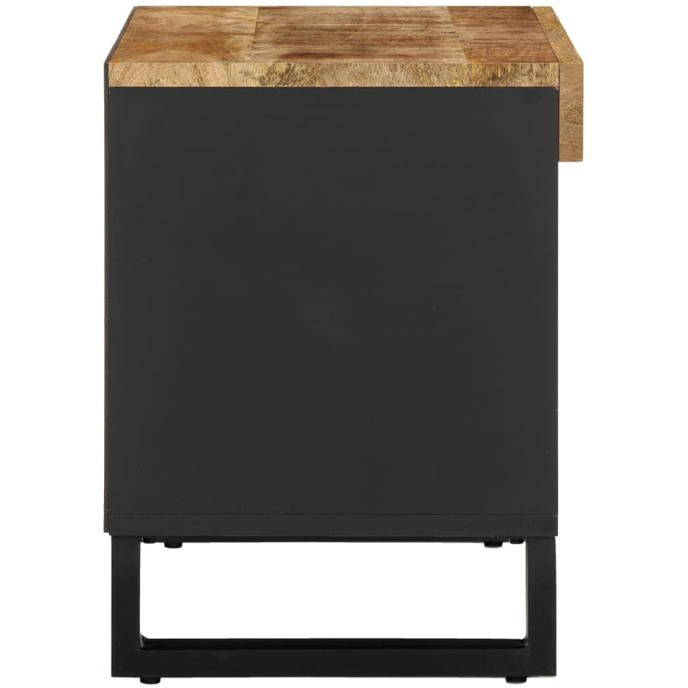vidaXL 2 Shelf Light Brown Solid Mango Wood TV Cabinet Image 4