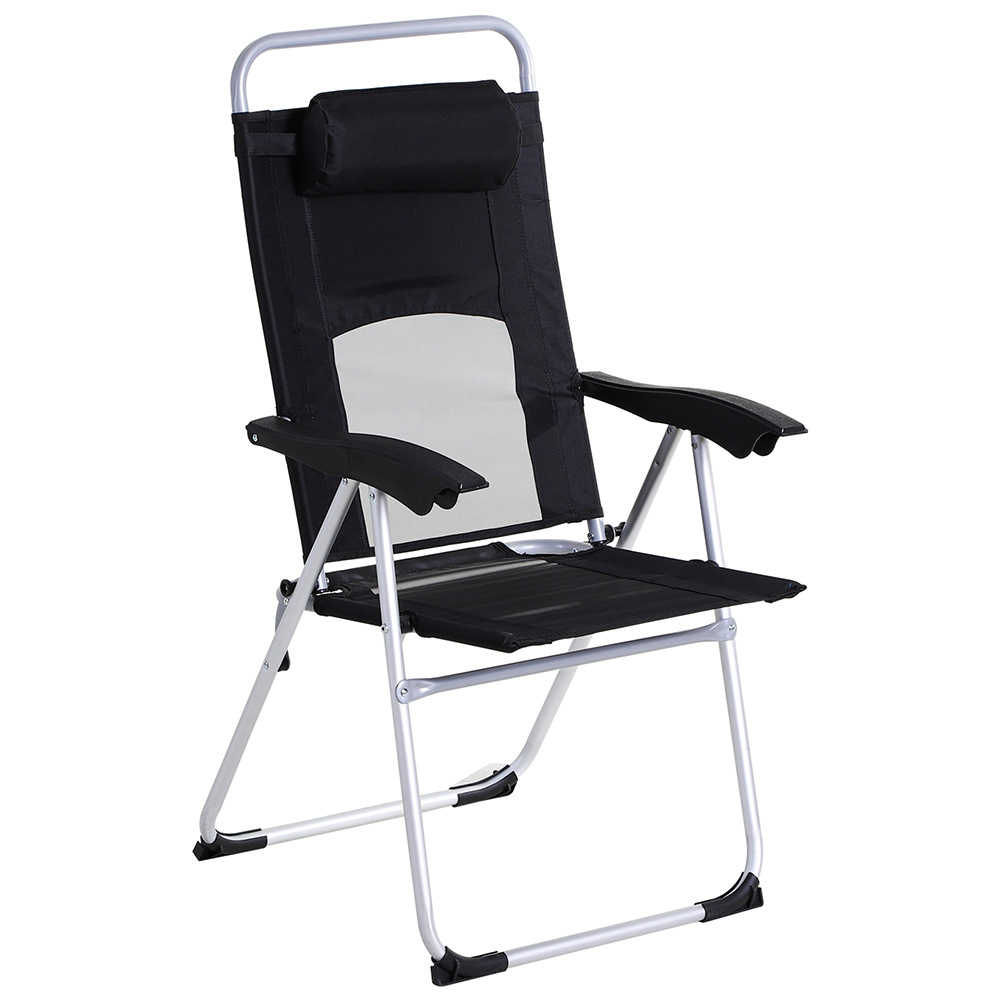 Outsunny 3 Position Patio Armchair Black Image 1
