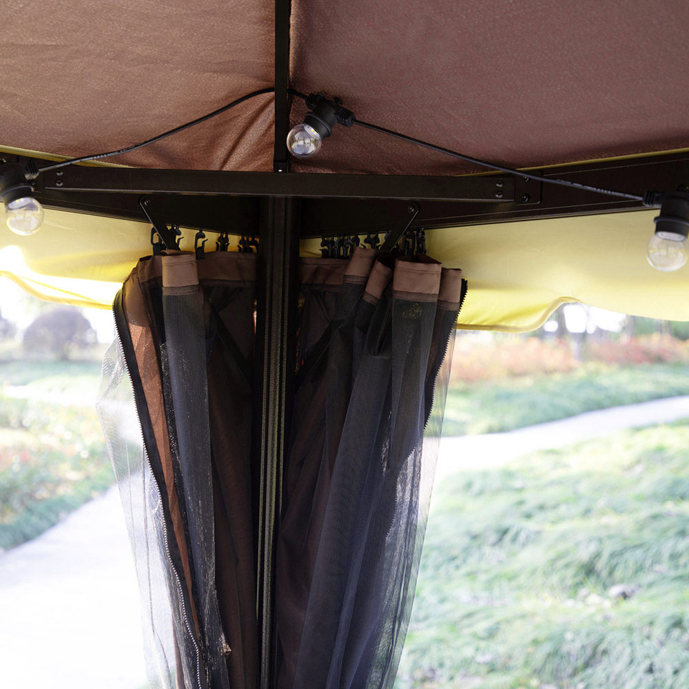 Gazebo Canopy Pavilion Patio Tent Coffee Image 3