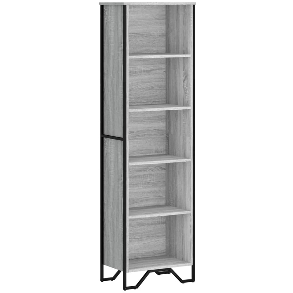 vidaXL 5 Shelf Grey Sonoma Bookcase Image 2