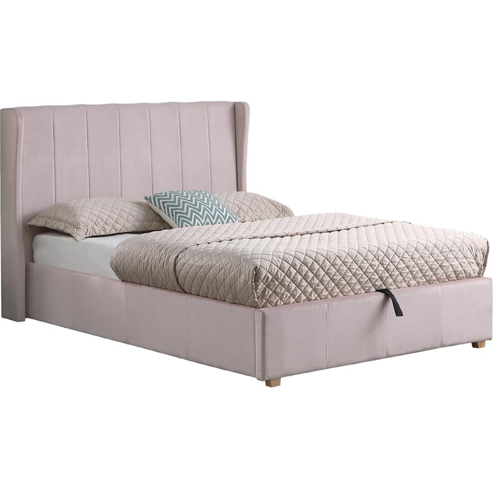 Seconique Amelia King Size Pink Fabric Ottoman Storage Bed Frame Image 2