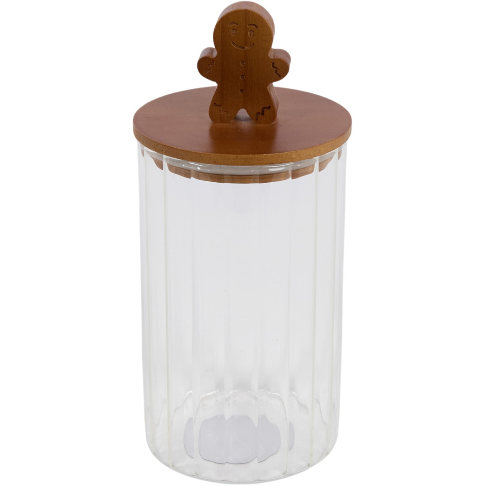 Gingerbread Man Lid Glass Food Jar Image 1