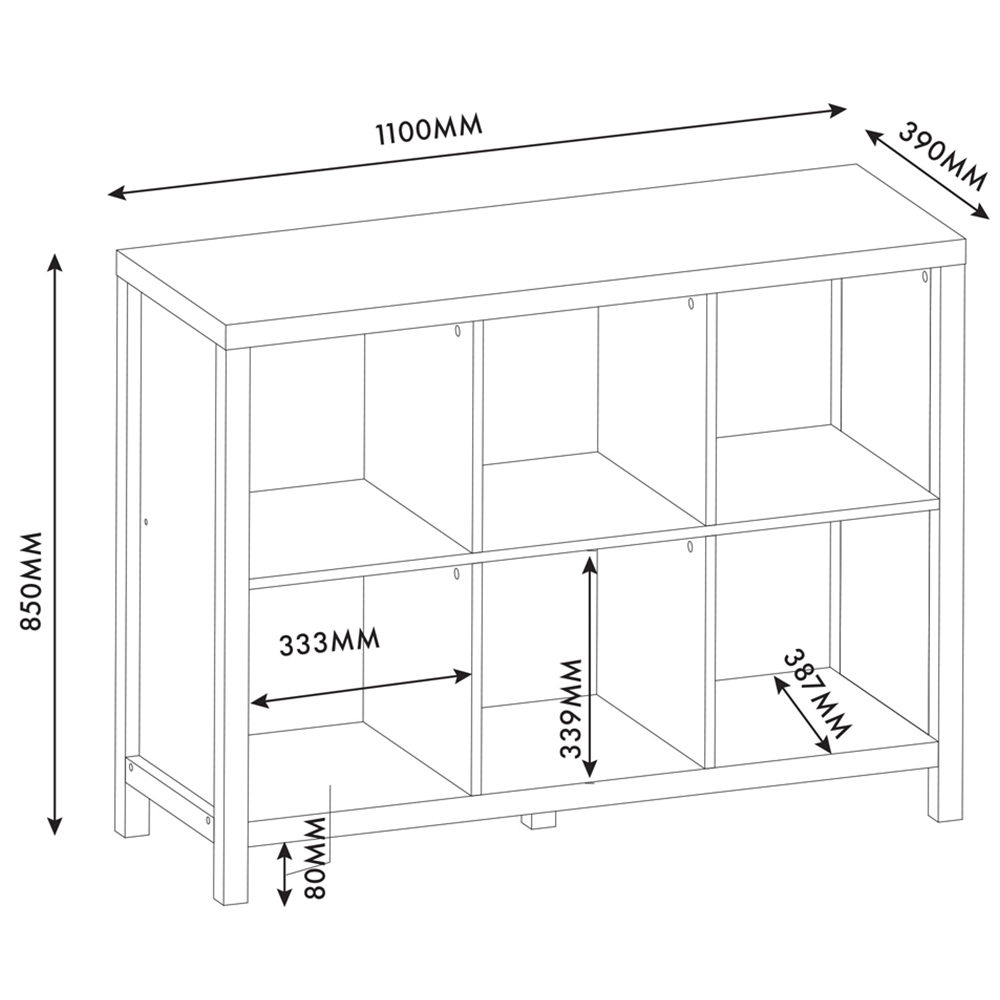 Clever Cube 6 Shelf White and Light Oak Effect Storage Unit Image 9