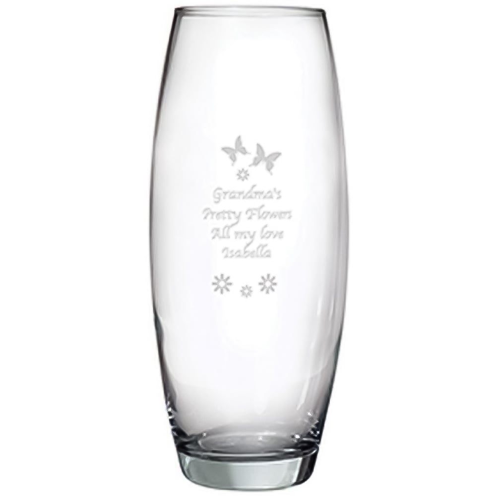 Personalised Memento Personalised Butterflies and Flowers Bullet Vase Image 1