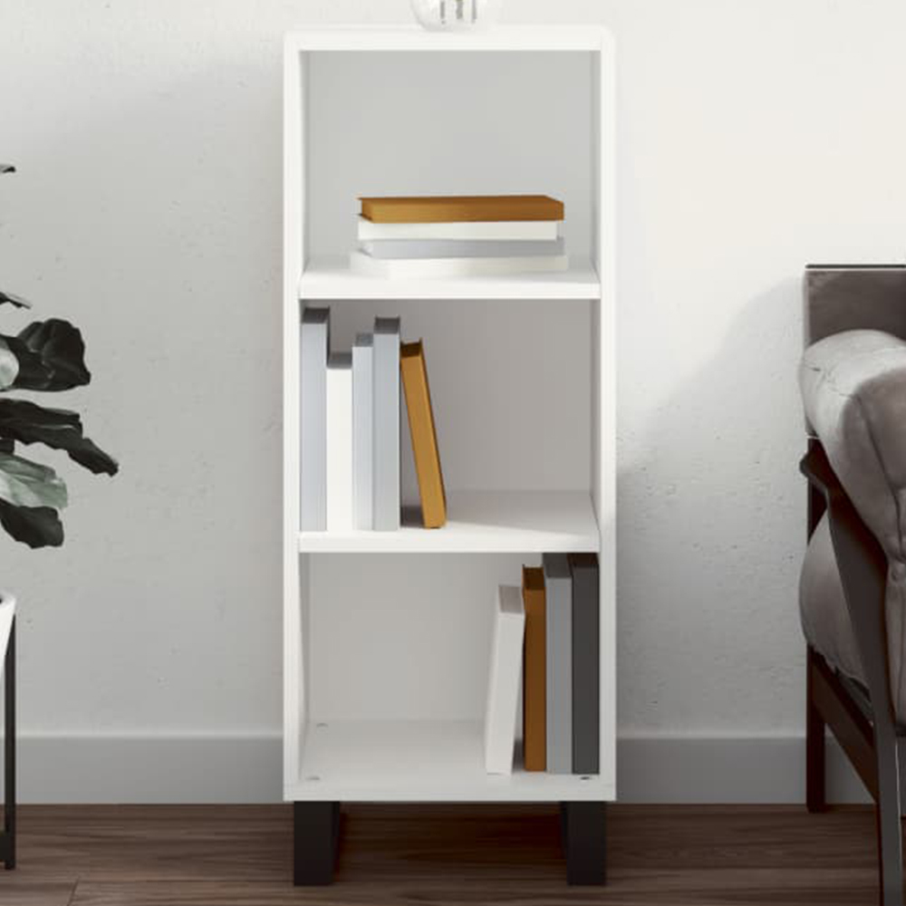 vidaXL 3 Shelf White Sideboard Image 1