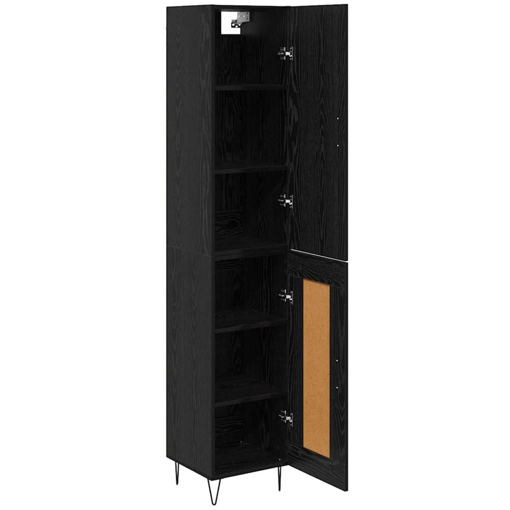 vidaXL 2 Door Black Tall Slim Highboard Image 5