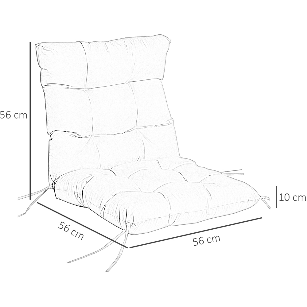 Outsunny Cream White Outdoor Seat Cushion Replacement with Backrest Image 7