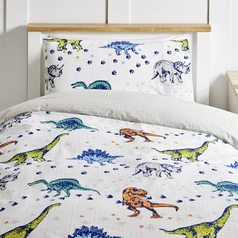 Wilko Dinosaurs Easy Care Single Duvet Set Image 1