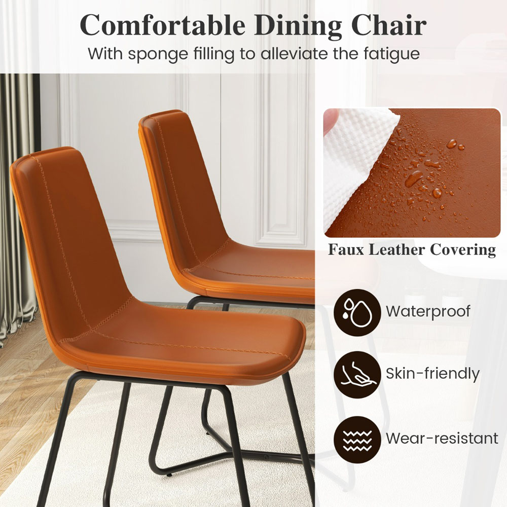 Costway Set of 2 Brown Vintage Sichting Dining Chair Image 7