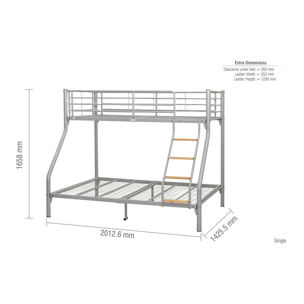 Nexus Silver Bunk Bed Image 9