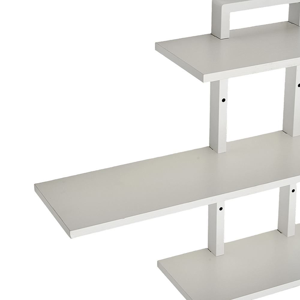 Living and Home3 Shelf White Wall-Mounted Floating Shelf Image 4
