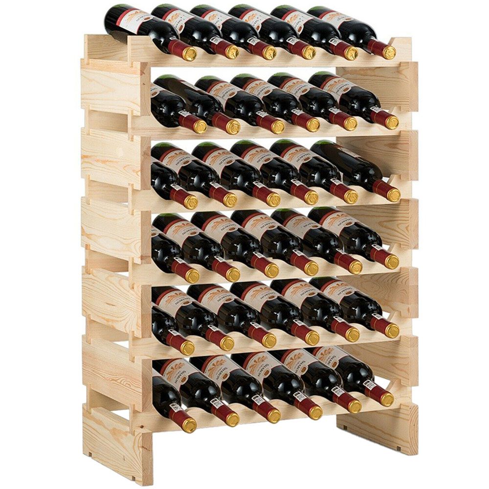 Costway 6 Shelf 36 Bottle Stackable Wine Rack Image 1