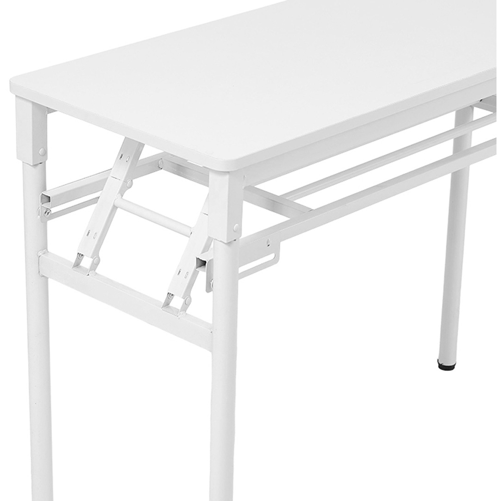 Living and Home Single Shelf Metal Frame Foldable Laptop Desk White 100cm Image 3