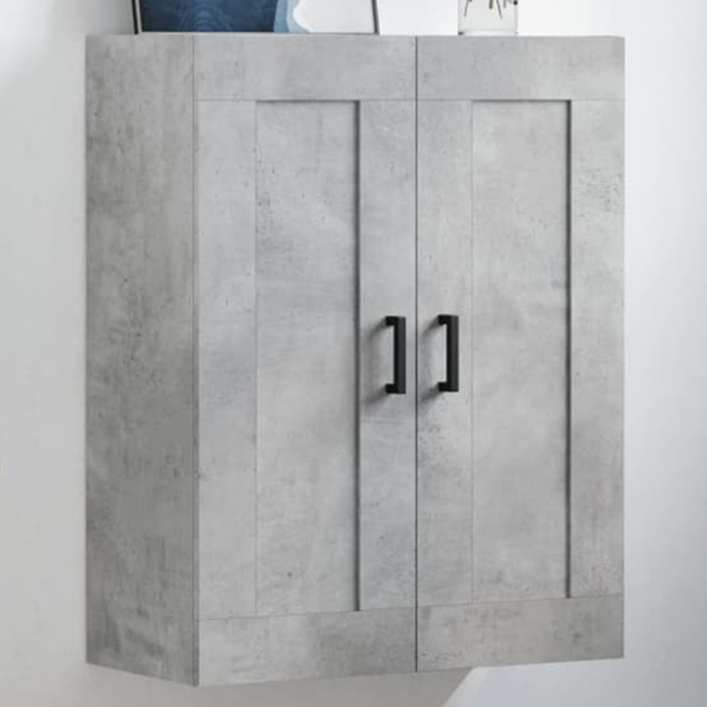 vidaXL 2 Door Concrete Grey Wall Mounted Cabinet Image 1