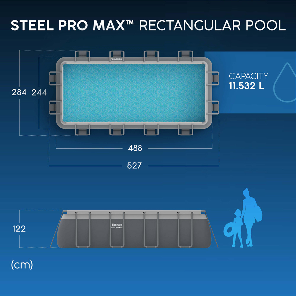 Bestway Steel Pro Max Rectangular Pool Set 16 x 8ft x 48 inch Image 9