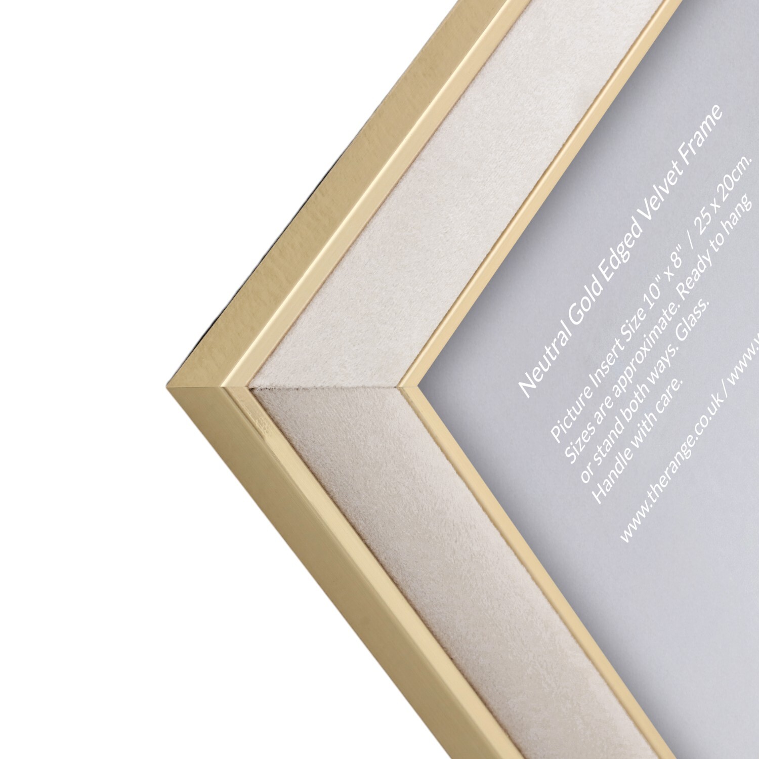Neutral Gold Edged Velvet Frame Neutral and Gold 10x8inch Image 5