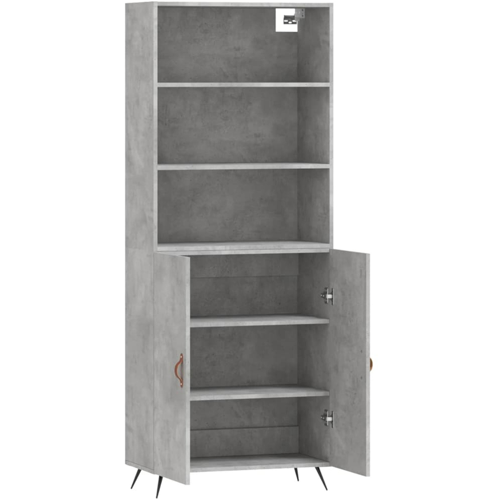 vidaXL 2 Door 3 Shelf Concrete Grey Tall Highboard Image 4