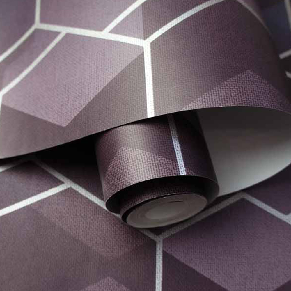 Holden Asik Geo Purple Silver Wallpaper Image 2