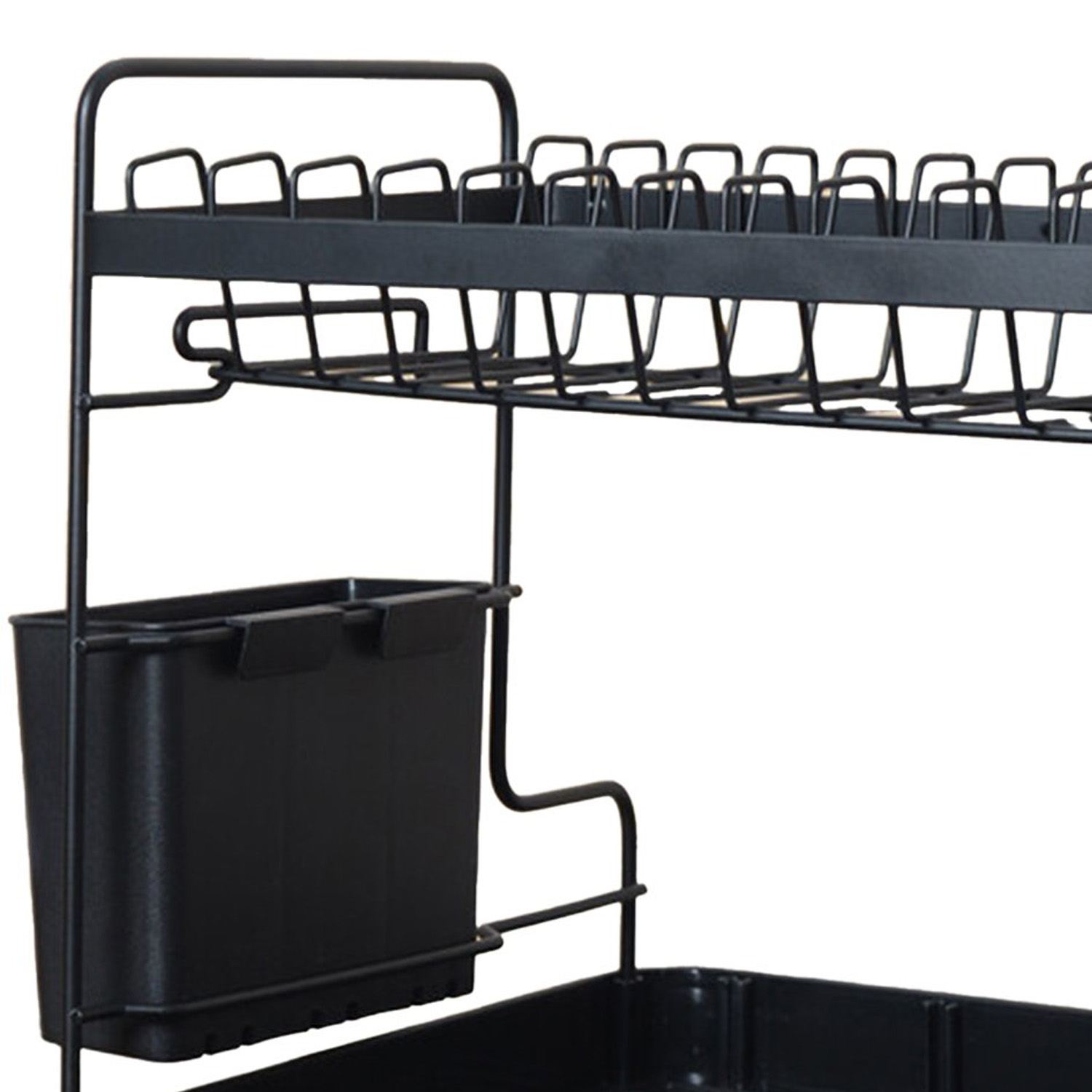 2 Tier Premium Dish Drainer - Black Image 3
