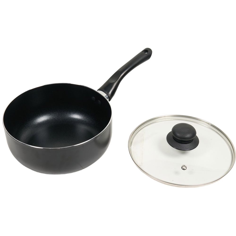 20cm Aluminium Sauce Pan With Glass Lid Image 5