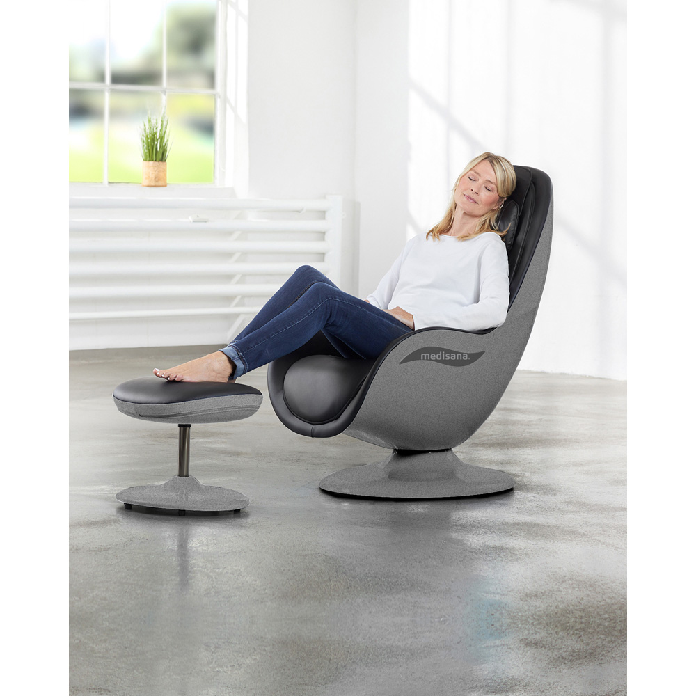Medisana RS 670 Dark Grey Massage Lounge Chair with Footstool Image 4