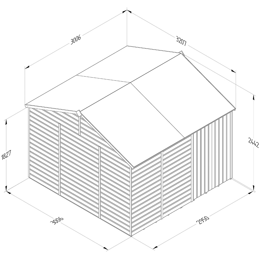 Forest Garden Beckwood 10 x 10ft Double Door Reverse Apex Shed Image 9