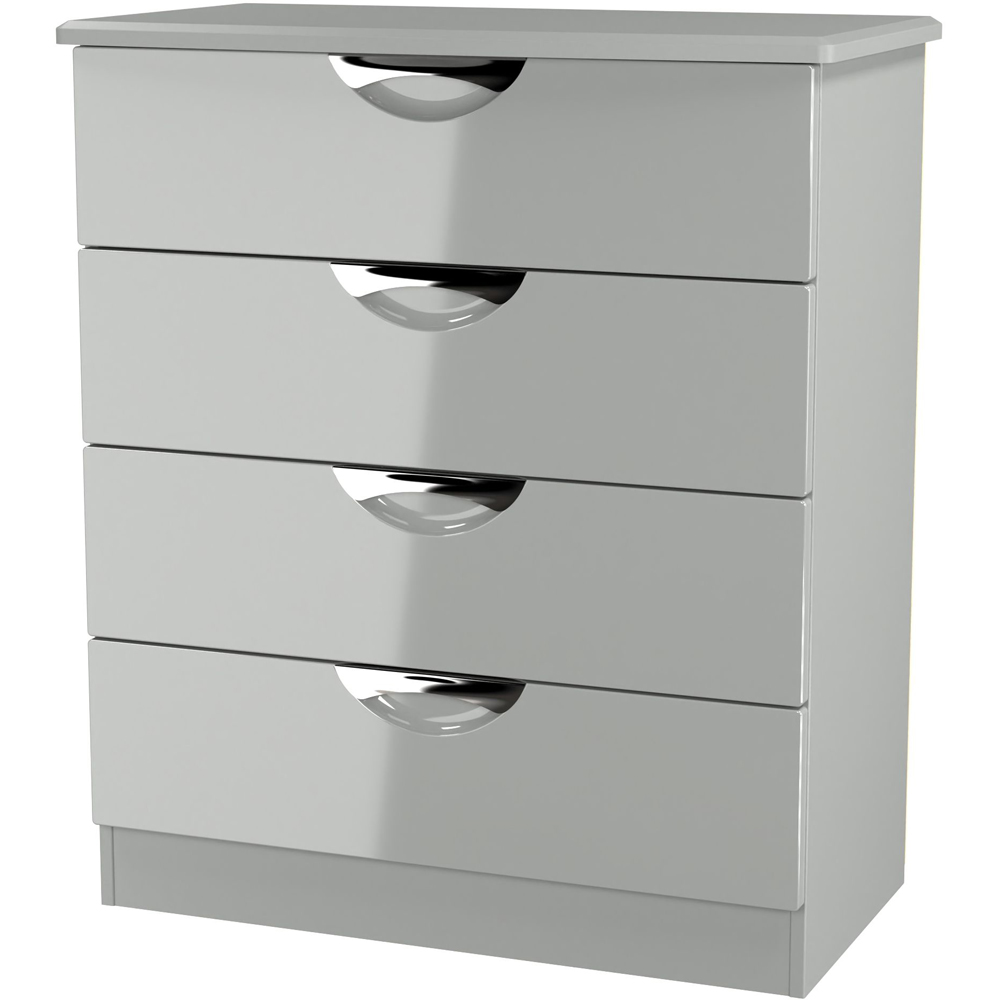 Crowndale Camden 4 Drawer Grey Gloss and Dusk Grey Chest of Drawers Ready Assembled Image 4
