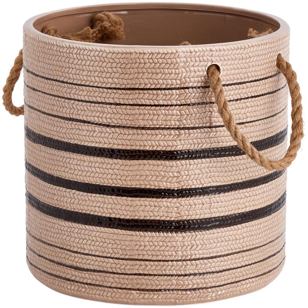 Wilko Indoor Planter Basket Effect Rope Handle 25cm Wilko