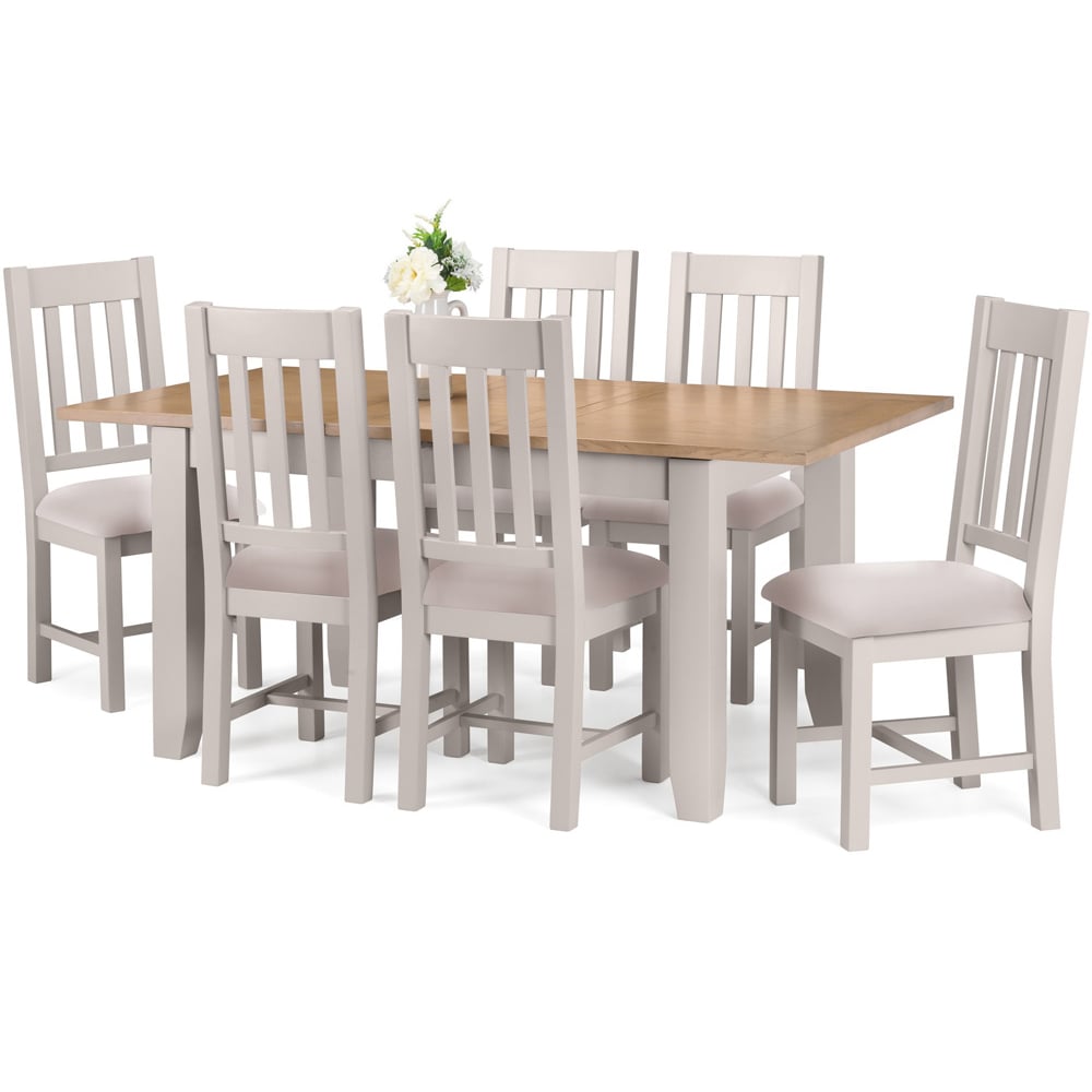 Julian Bowen Richmond 6 Seater Extending Dining Table Elephant Grey and Pale Oak Image 5