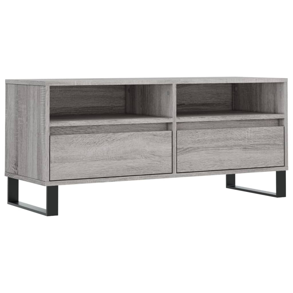 vidaXL 2 Door 2 Shelf Grey Sonoma TV Cabinet Image 2