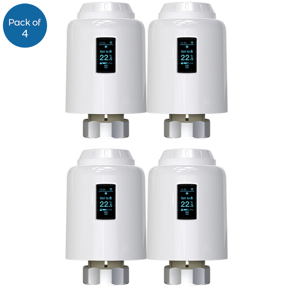 ENER-J Wi-Fi Smart Thermostatic Radiator Valve with Screen 4 Pack Image 1