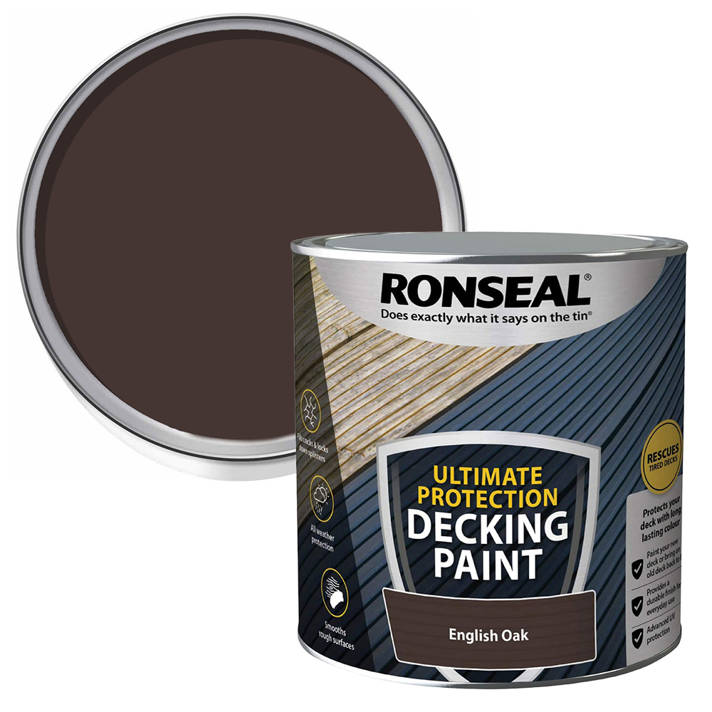 Ronseal Ultimate Protection English Oak Decking Paint 2.5L Image 1