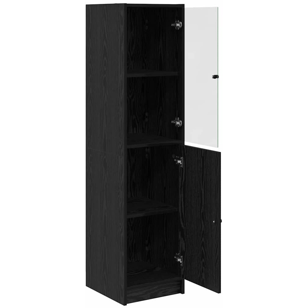 vidaXL 2 Door Black Oak Tall Slim Highboard Image 4