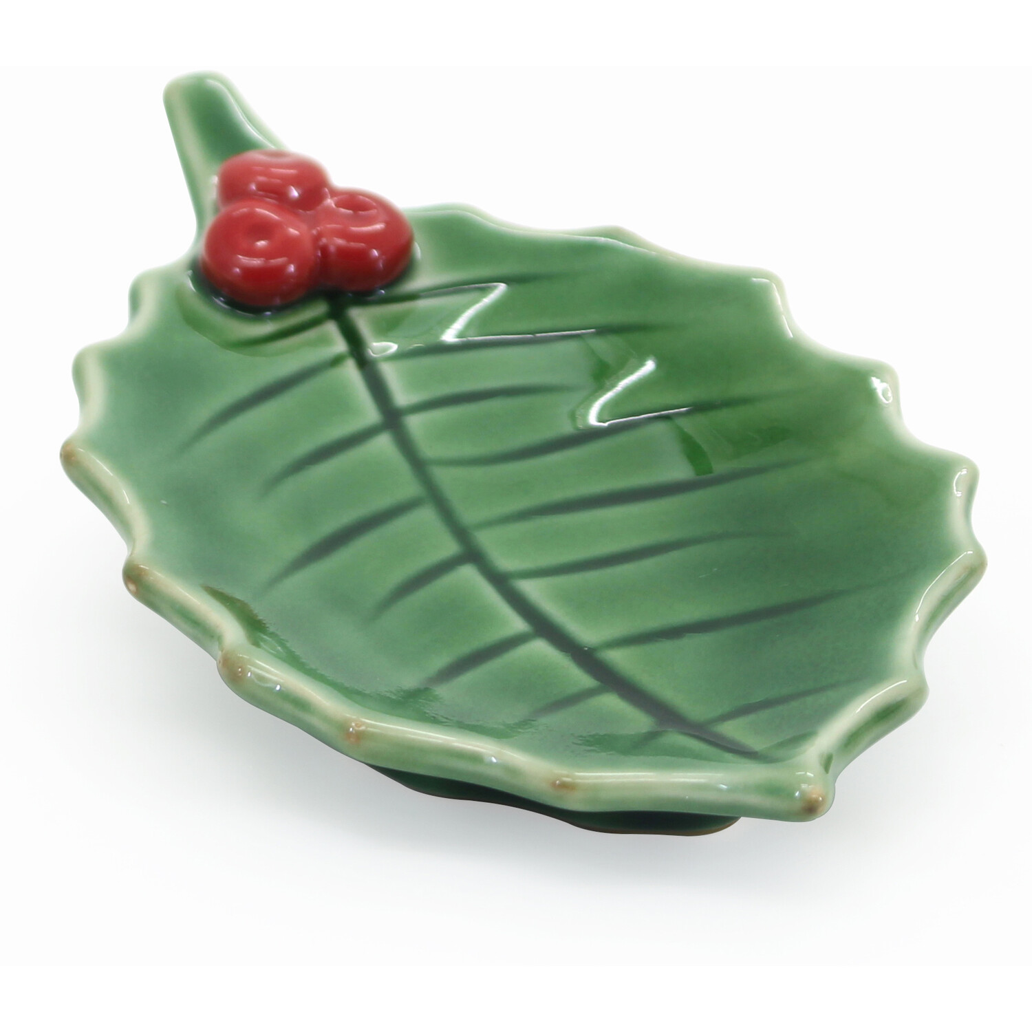 Holly Leaf Soap Dish Green Image