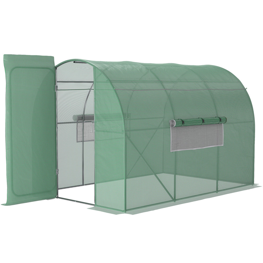 Outsunny Green Steel 6.5 x 10ft Walk In Polytunnel Greenhouse Image 1