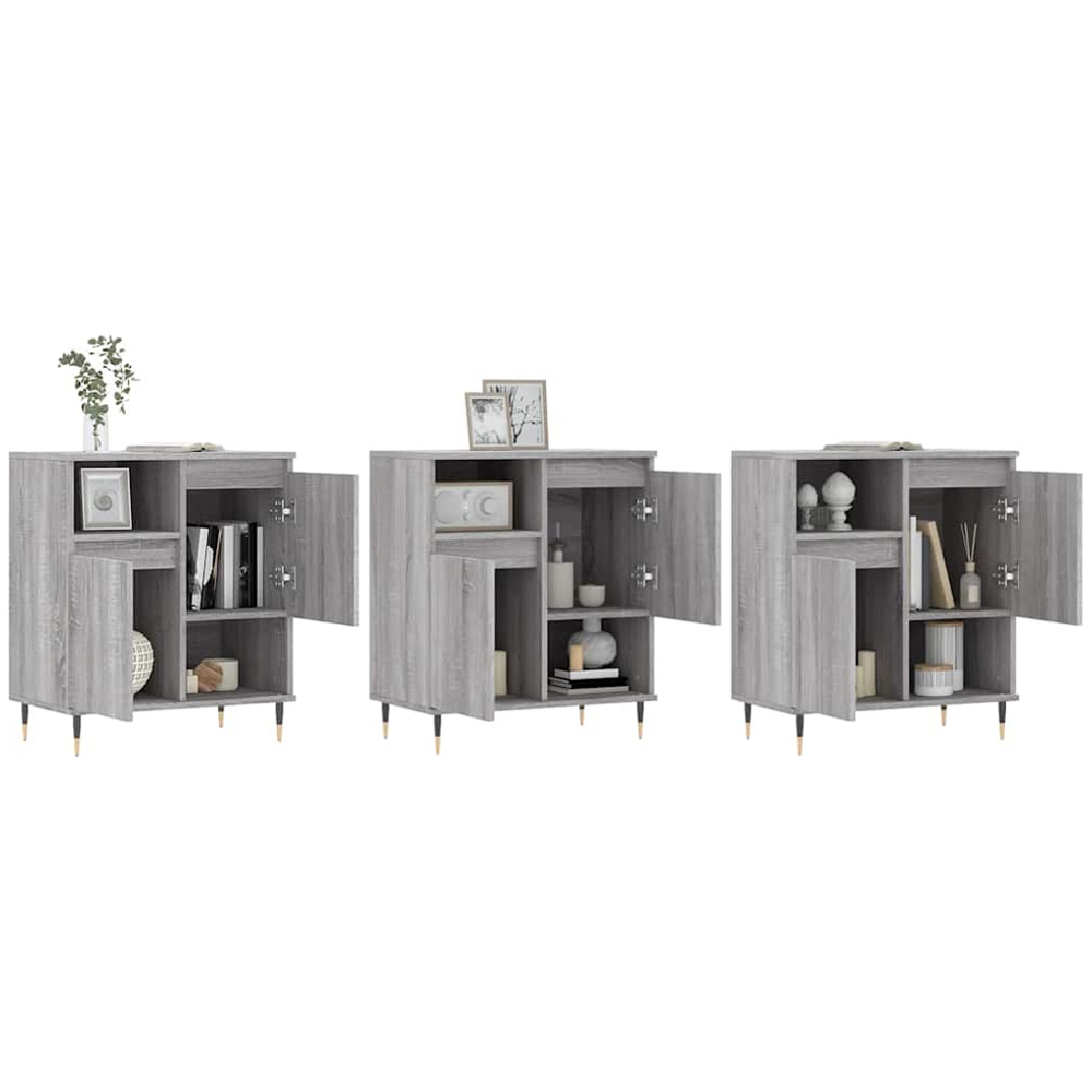 vidaXL 6 Door 6 Shelf Grey Sonoma Sideboard 3 Pack Image 3