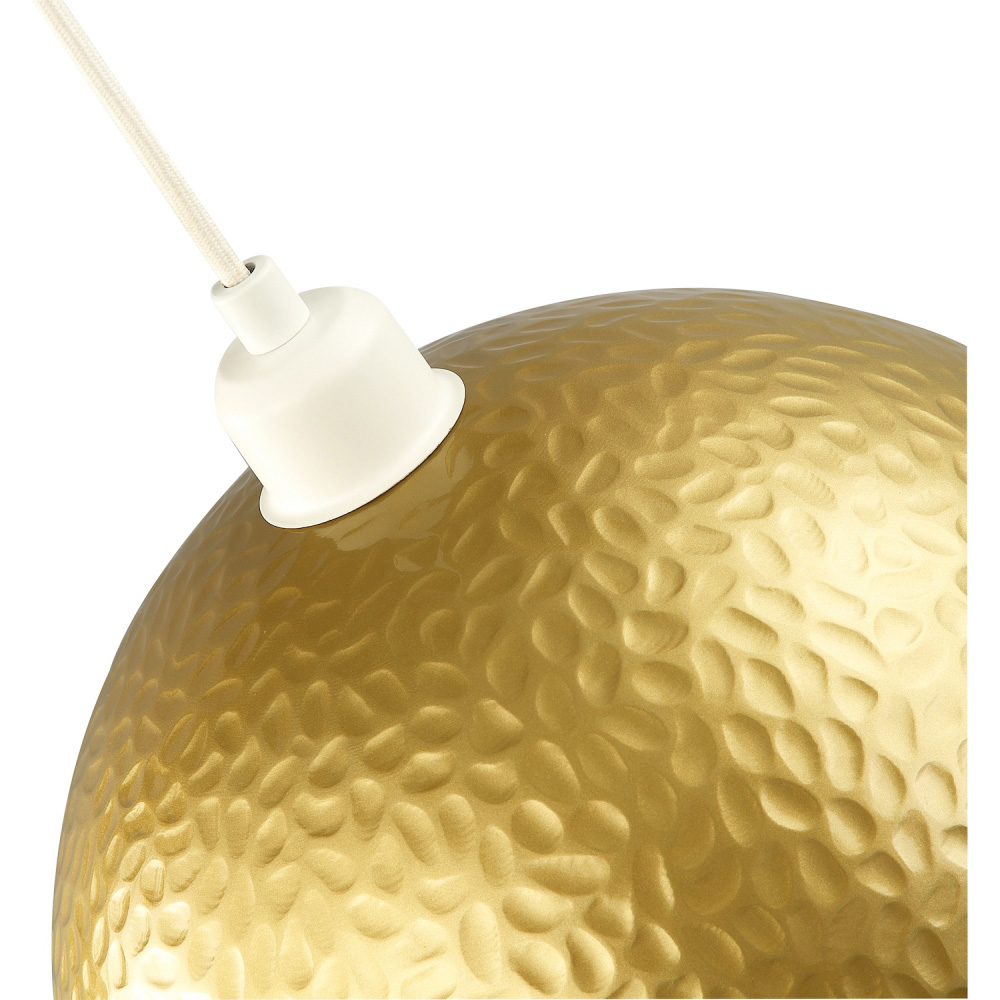 Happy Homewares Satin Gold Metal Hammered Domed Shape Pendant Shade Image 5