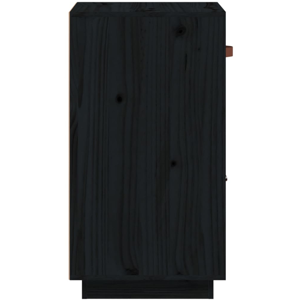 vidaXL Single Door Single Drawer Black Wooden Sideboard Image 7
