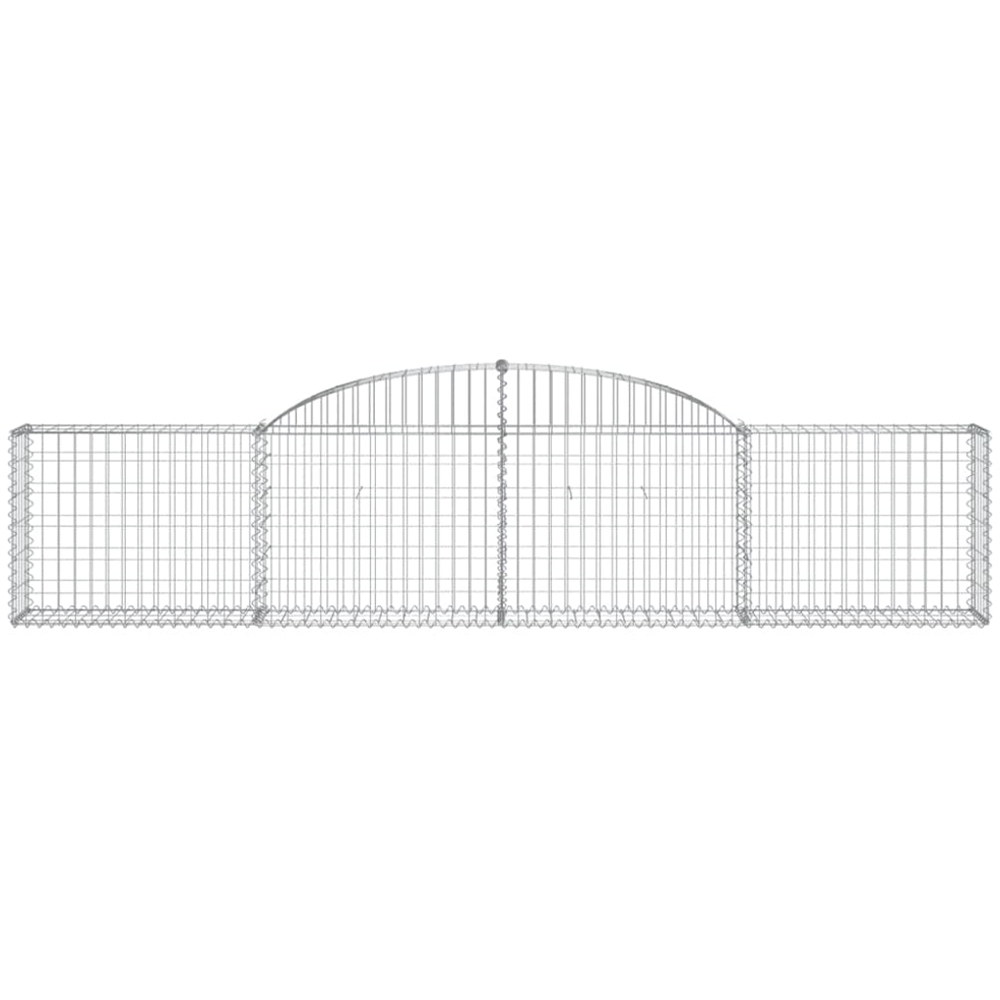 vidaXL Silver Galvanised Iron Arched Gabion Basket 300 x 30 x 60/80cm 8 Pack Image 4