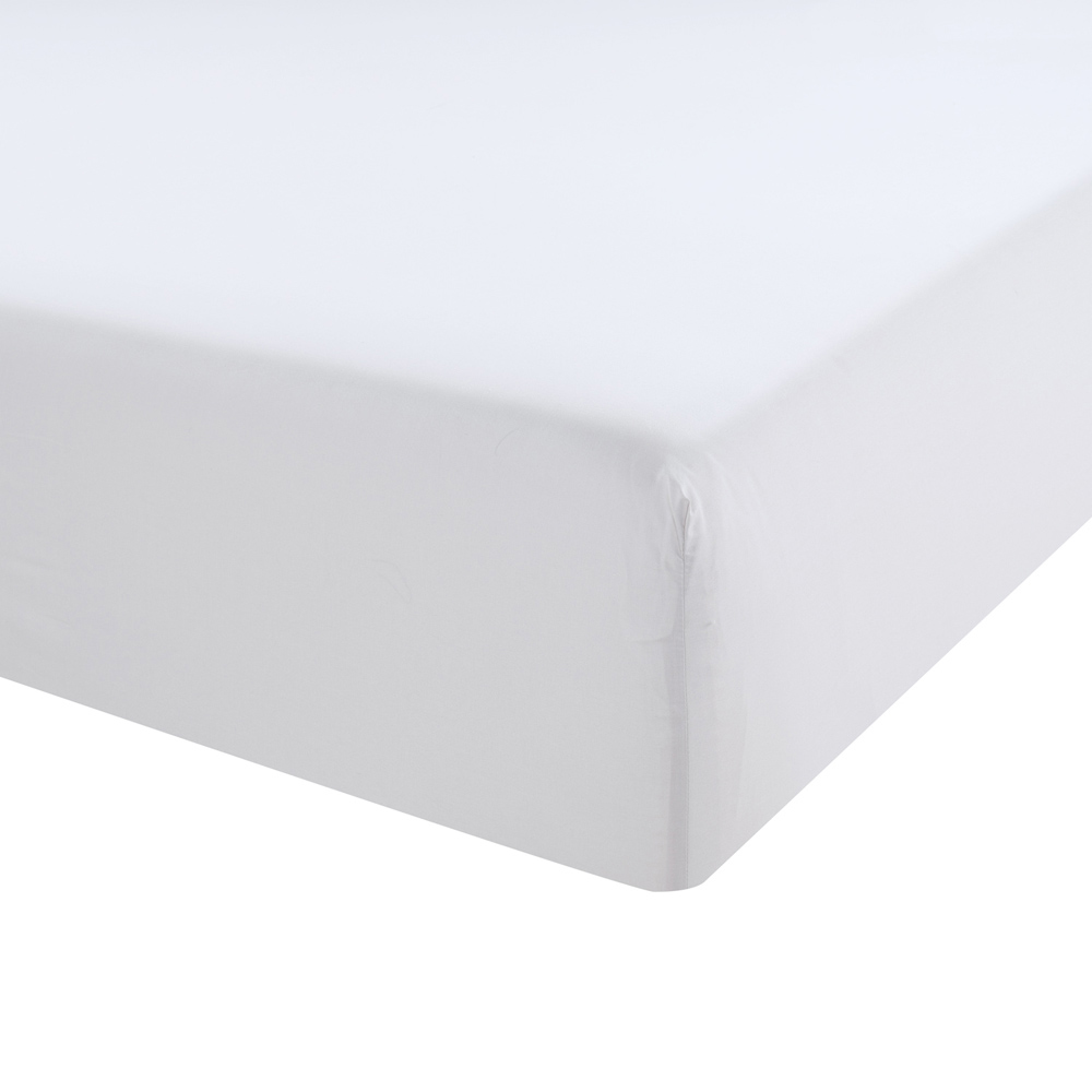 Egyptian Cotton Deep Fitted Bed Sheet White King Image 3