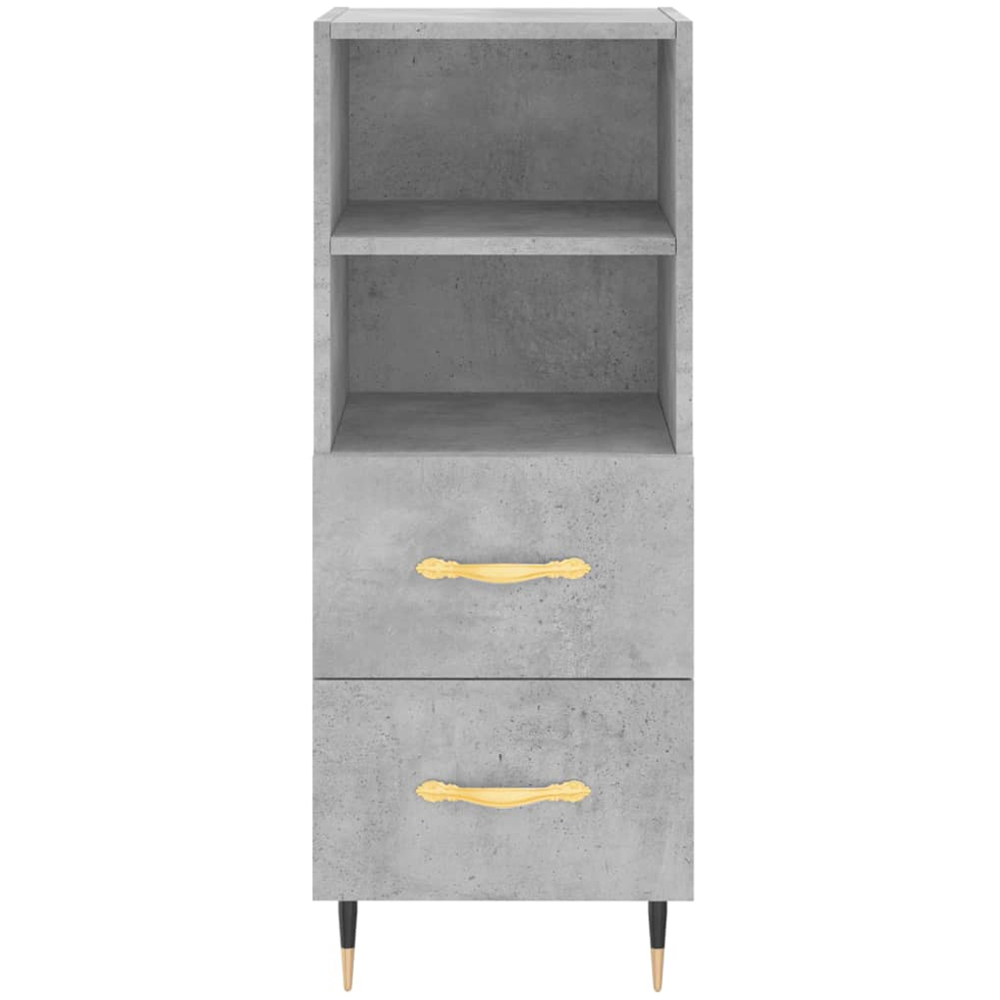 vidaXL Single Door 2 Drawer 2 Shelf Concrete Grey Highboard Image 6