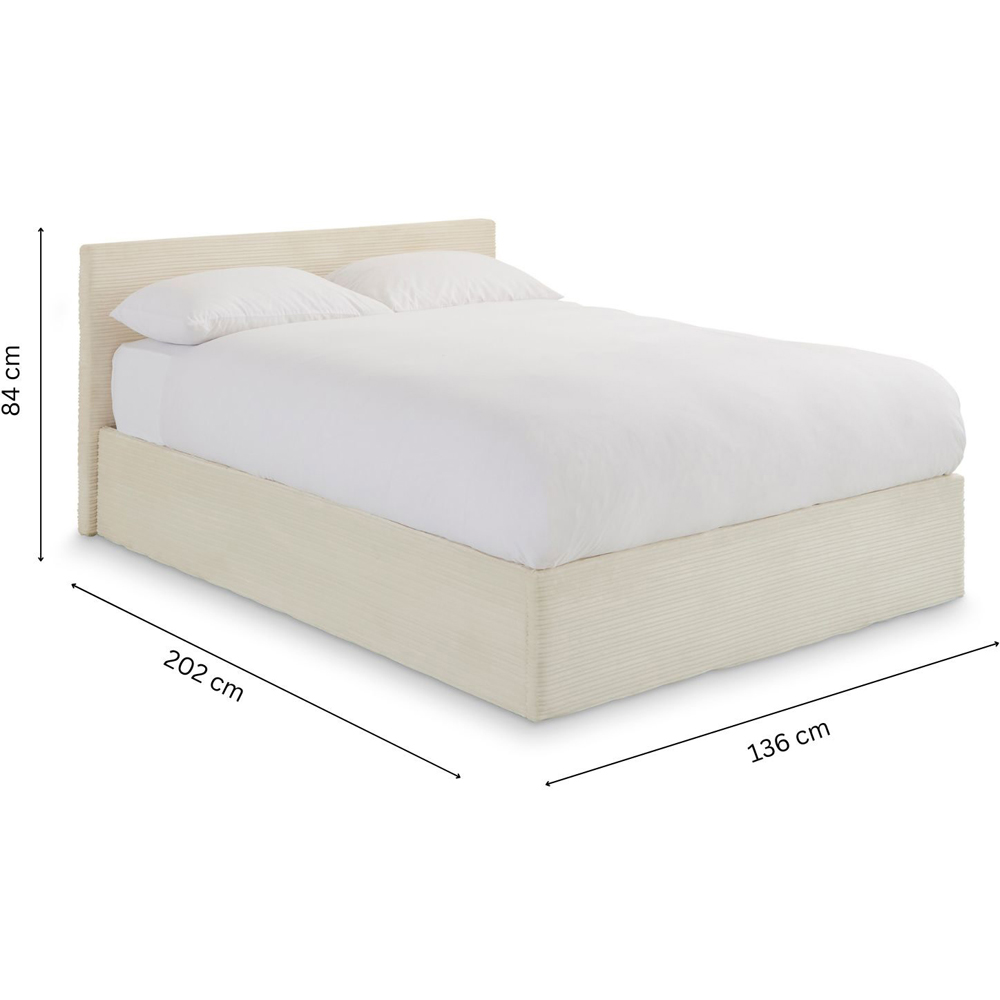GFW Small Double Cream Corduroy End Lift Ottoman Bed Image 9