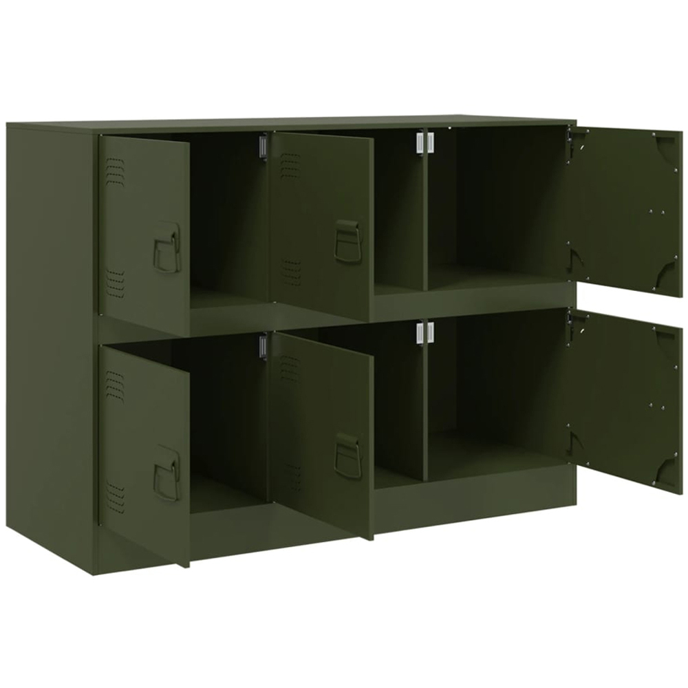 vidaXL 6 Door Olive Green Metal Sideboard Image 6